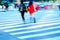 Young lover on zebra crossing