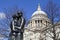 Young Lovers Sculpture and St. Paul\'s Cathedral in London