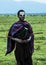 Young Maasai warrior or junior Moran, with headdress and markings