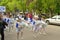 Young majorettes parade