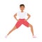 Young Male in Athletic Wear at Gym Stretching Doing Physical Exercise and Workout Vector Illustration