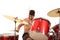 Young male drummer