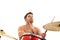 Young male drummer