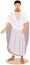 Young male roman wearing long tunic and sandals as traditional clothes vector illustration