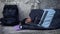 Young male sleeping in bag lying on street, running from home, puberty problems