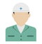 Young male worker avatar flat illustration /upper body