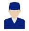 Young male worker avatar flat illustration /upper body