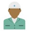 Young male worker avatar flat illustration /upper body