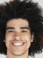 Young Man With Afro Hairdo Smiling