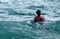 Young Man In Atlantic Ocean On Ilha De Tavira Portugal