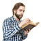 Young Man With a Beard Reading The Book