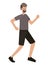 Young man with beard running avatar character