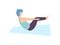 Young Man in Boat Pose, Guy Practicing Yoga, Physical Workout Training Vector Illustration