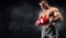 Young man boxer concentrating before decisive fight