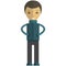 Young man cartoon character, flat vector isolated illustration. Hipster boy, teenage guy, student, male fashion model.