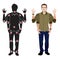 Young man cartoon character in formal shirt, animation ready vector doll with separate joints. Gestures