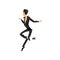 Young man dancing jive dance vector Illustration on a white background