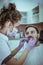 Young Man at dentist exam .