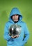 Young man with a discoball