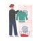 Young Man Doing Laundry at Home or Public Laundrette, Guy Washing and Drying Clothes in Washer Flat Style Vector