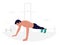 Young man doing plank exercise. Core workout