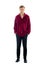 Young man dressed in a maroon sweater