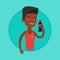 Young man drinking soda vector illustration.