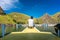 Young man enjoying the tranquil view of Padar Island during summer vacation