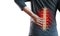 young man Feeling suffering Lower back pain Pain relief concep