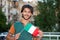 Young man with the flag of Italy.