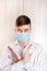 Young Man in Flu Mask