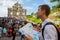 Young Man In front of St Paul`s Church in Macao