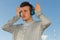 Young Man with Headphones Music