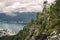 Young man is hiking in Andalsnes, Norway