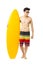 young man holding surfboard