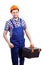 Young man holding toolbox