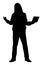 Young man in hood silhouette vector on white background