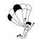 Young man with parachute