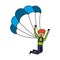 Young man with parachute