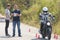 Young man passing motorcycle driving test