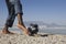 Young Man Playing Soccer On Beach