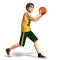 Young man plays basketball