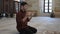 Young Man Praying In The Mosque