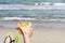 Young man relaxing on the beach