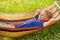 Young man relaxing in hammock