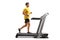 Young man running on a professional treadmill