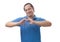 Young Man Show Love Sign with Hand gesture