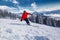 Young man skiing in Kitzbuehel ski resort in Tyrolian Alps, Austria