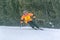 Young man skiing in the Pyrenees at the Grandvalira ski resort in Andorra in Covid19 time