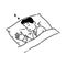 Young man sleep at night in bed, good sleep concept, hand-drawn style vector illustration